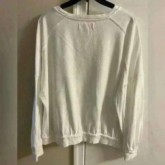 We‎ the free crewneck top sweatshirt white lightweight womens Small - Picture 4 of 6
